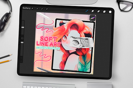 Soft LineArt Brushes for Procreate