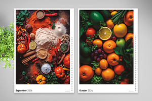 Minimalist Food 2024 Calendar