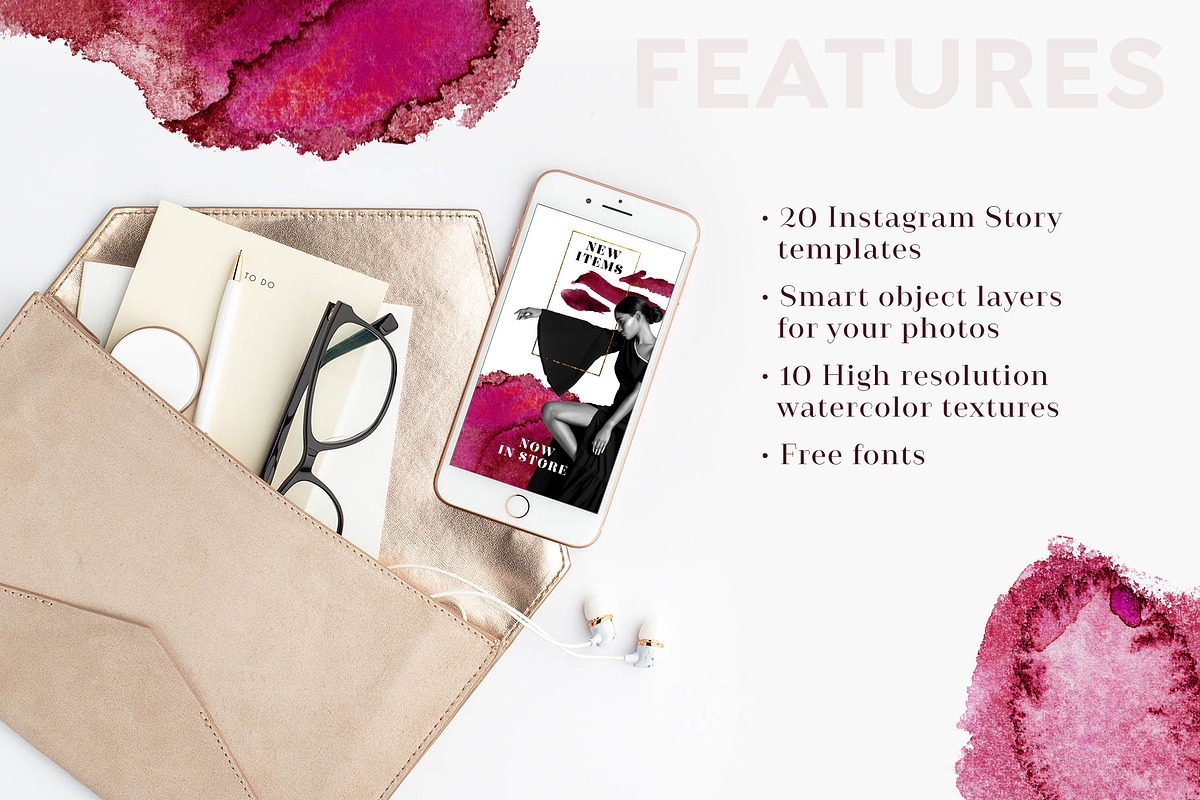 CARMINE Instagram Story Templates, a Social Media Template by Vintage To Vectors (Photo 2 of 3)