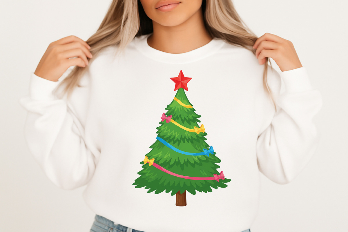 Colorful Coquette Christmas Tree Png, an Illustration by Designking (Photo 3 of 5)