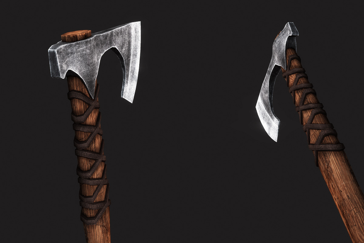 One-handed Viking Battle Axe, an Object 3D Model by GamePoly (Photo 3 of 6)