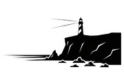 Lighthouse Coastal Cliff Silhouette, a Graphic by hafijul (Thumbnail 11 of 15)
