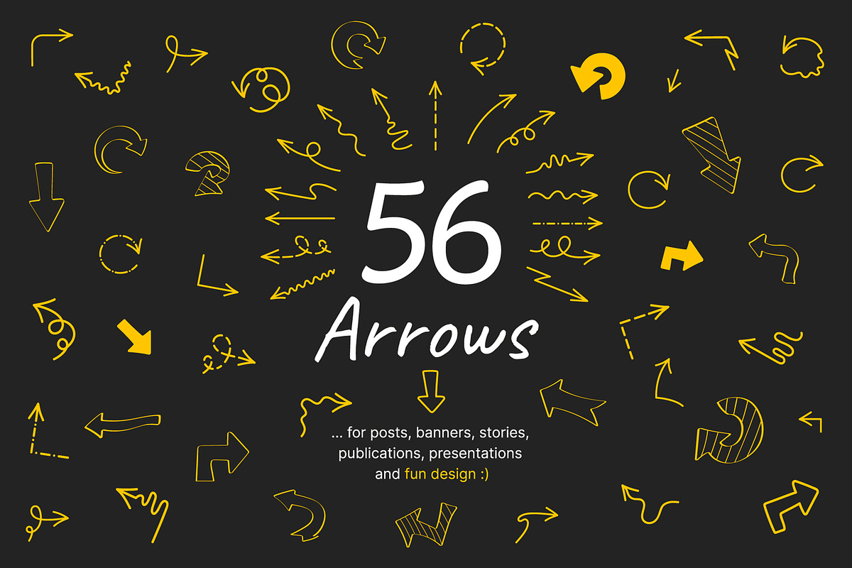 56 Hand Drawn Doodle Arrows, an Object Graphic by Kalash (Photo 1 of 3)