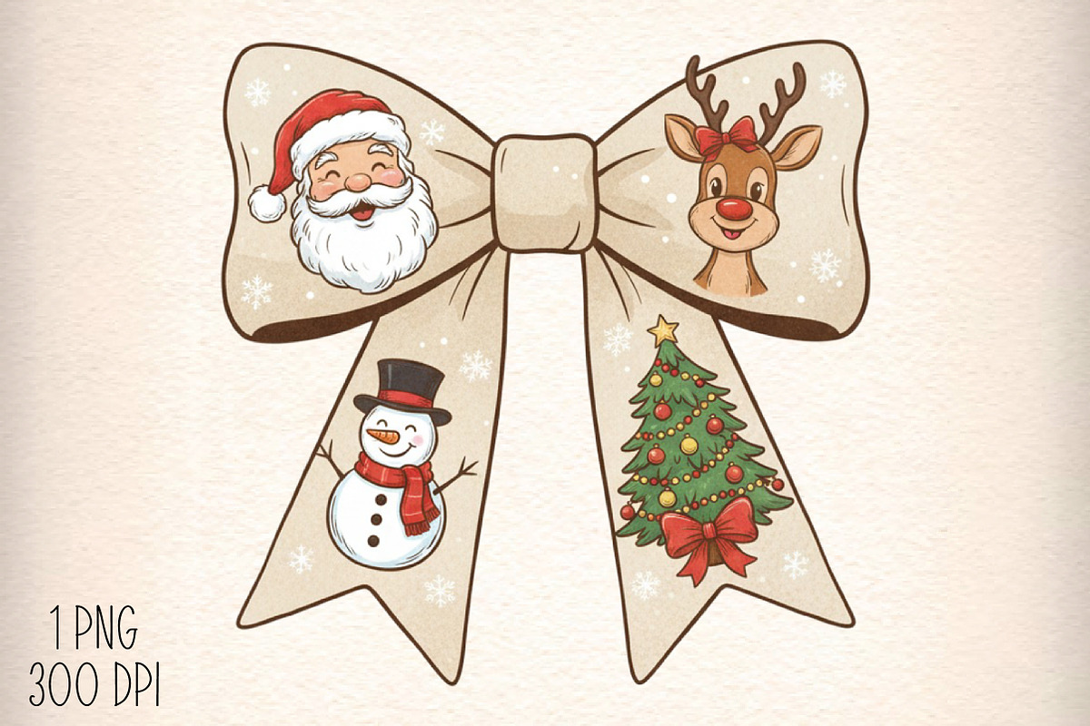 Christmas Coquette Bow PNG, an Illustration by Daily.Designs (Photo 1 of 5)