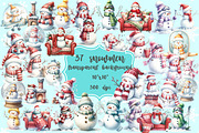37 Adorable watercolor snowmen, a Seasonal Illustration by Cute Little Workshop (Thumbnail 1 of 8)