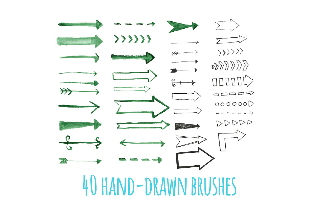 40 Hand-drawing arrow brushes preview 2