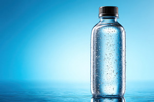 Clear plastic water bottle with sparkling water, a Food & Drink Photo by AlyaAnd