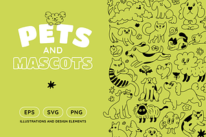 Pets And Mascots, Vector Elements