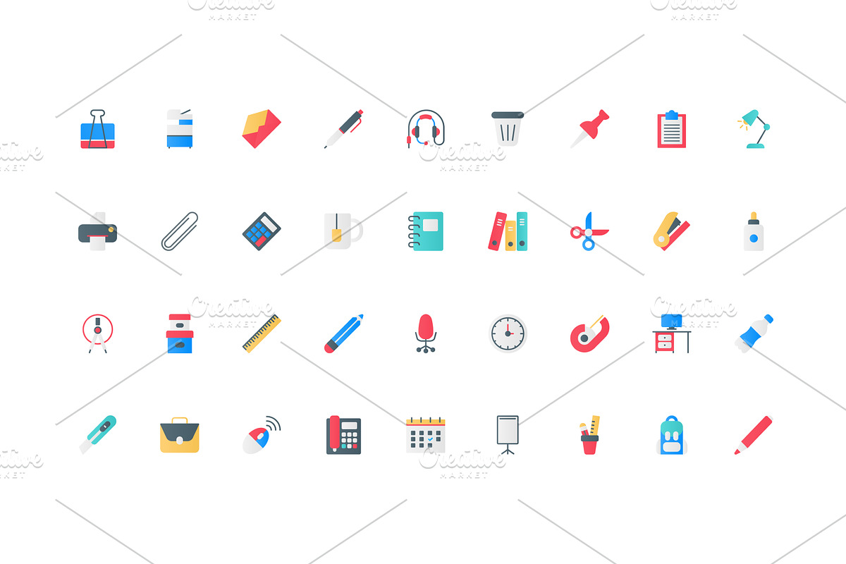 Office supplies for work, stationery, an Object Illustration by Lemberg Vector
