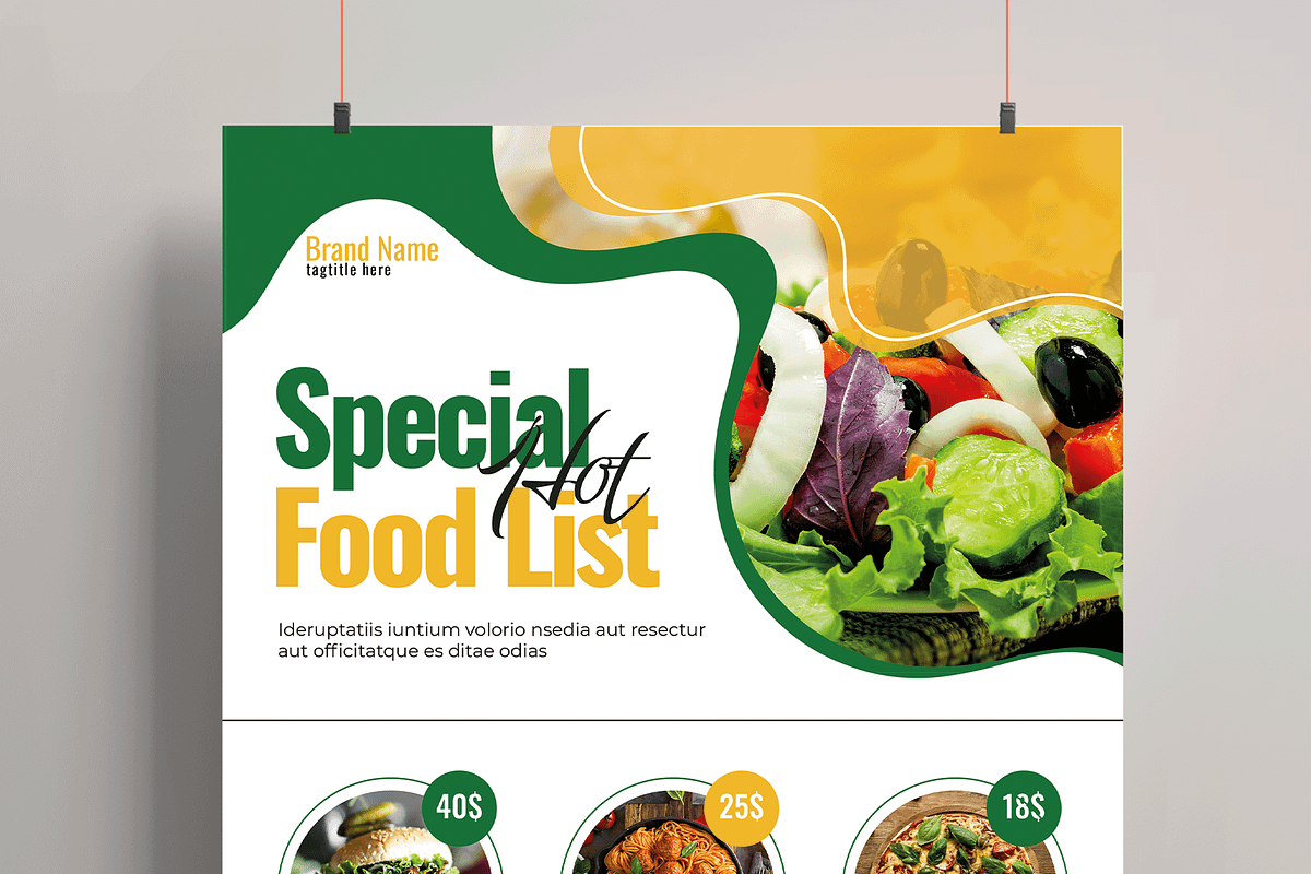 Special Food Menu Flyer Template, a Flyer Template by MightyDesign (Photo 2 of 6)