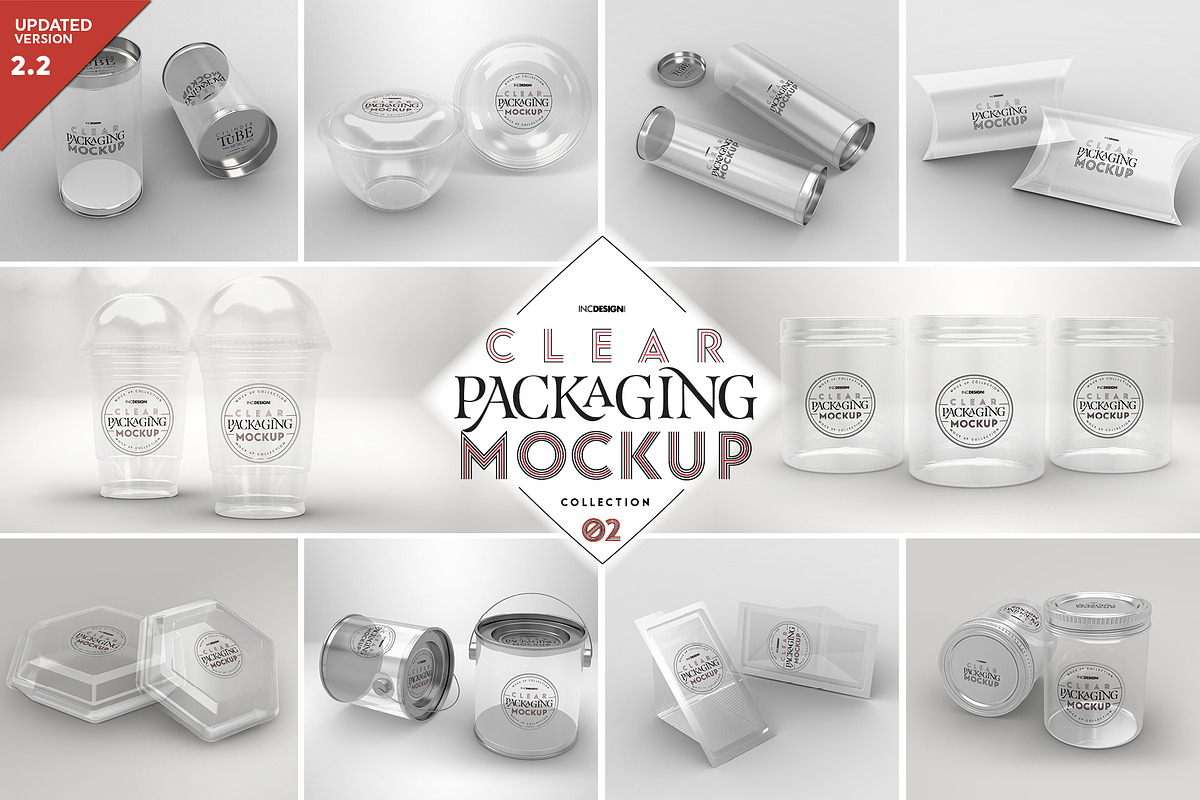02 Clear Container Packaging MockUps, a Cups & Container Mockup by INCDesign (Photo 1 of 22)