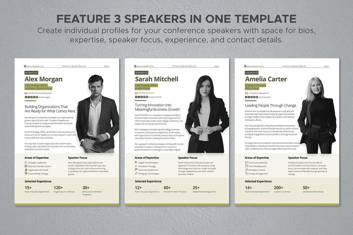 Conference Speaker Media Kit, a Brochure Template by Oshin Design (Photo 3 of 8)