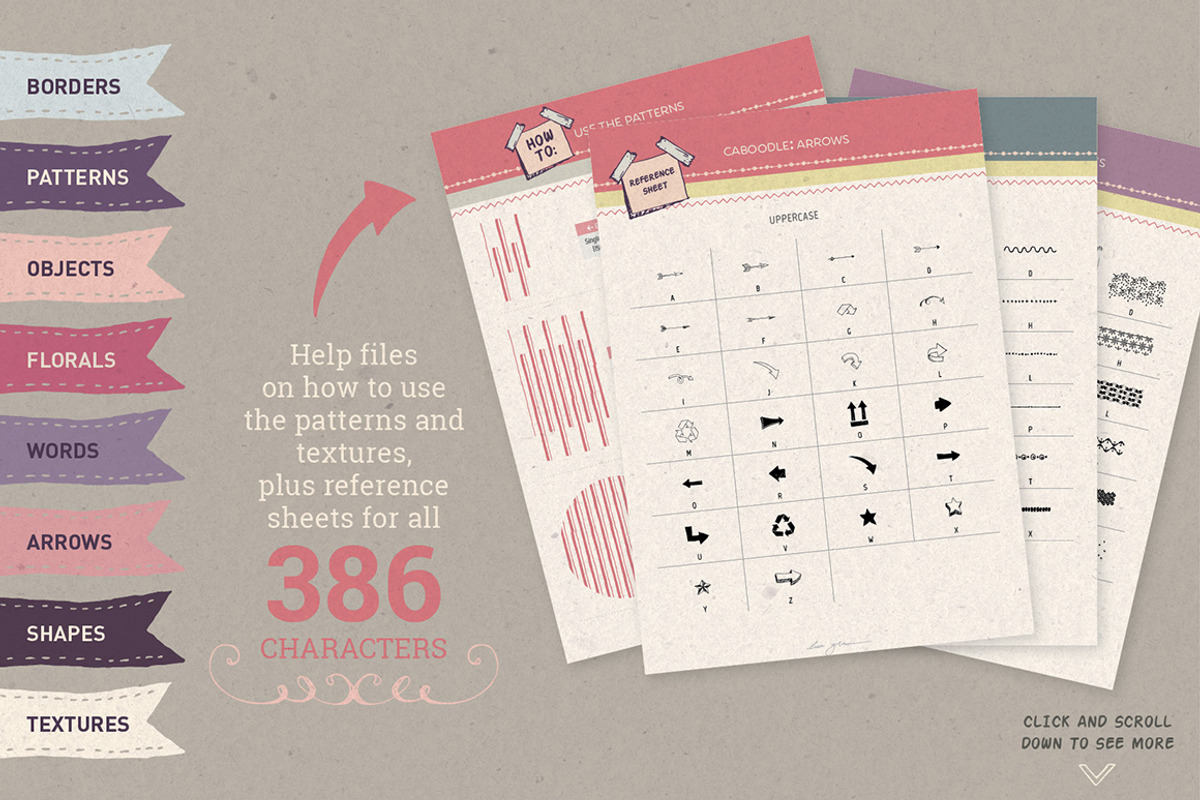 Caboodle dingbat typeface preview 6