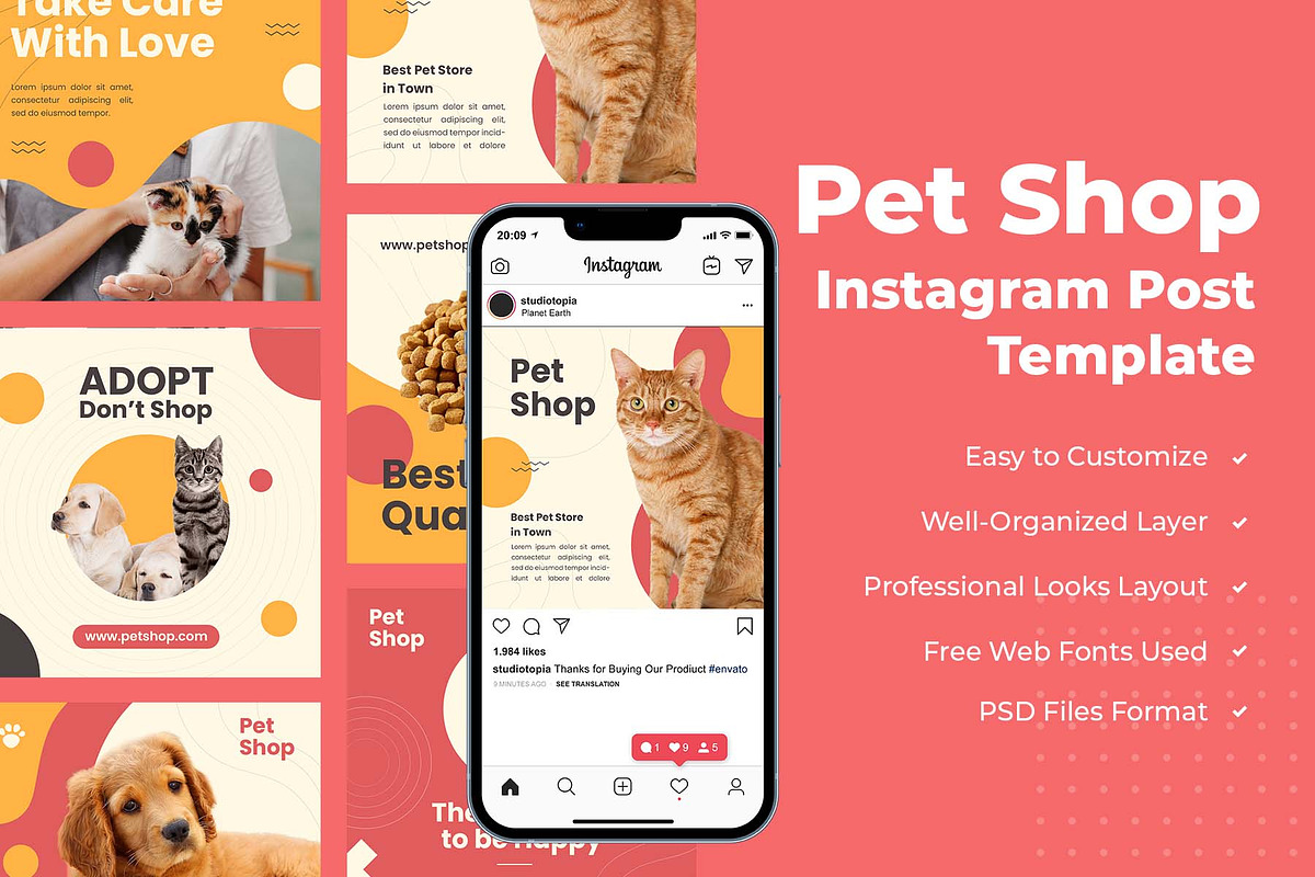 Pet Shop Instagram Post, a Social Media Template by edukka
