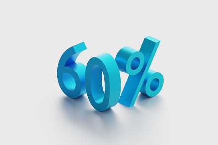60 percent isometric text over white
