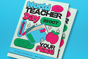 Blue World Teacher Day Flyer Set, a Flyer Template by graphicook (Thumbnail 2 of 3)