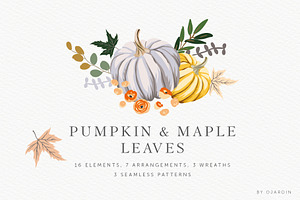 Pumpkin & Maple Leaves