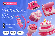 Valentine's Day 3D Icons, an Object 3D Model by Rakata Studio (Thumbnail 1 of 7)