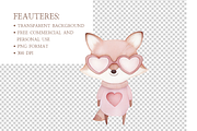 Watercolor Love Woodland Clipart Set, an Illustration by MockupWizard (Thumbnail 6 of 6)