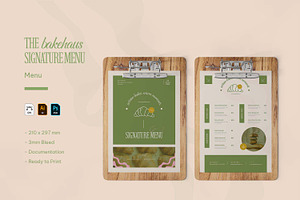 The Bakehaus Signature - Menu, a Print Template by VUNIRA
