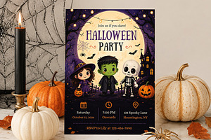 Kids Halloween Party Invitation, an Invitation Template by Arslan