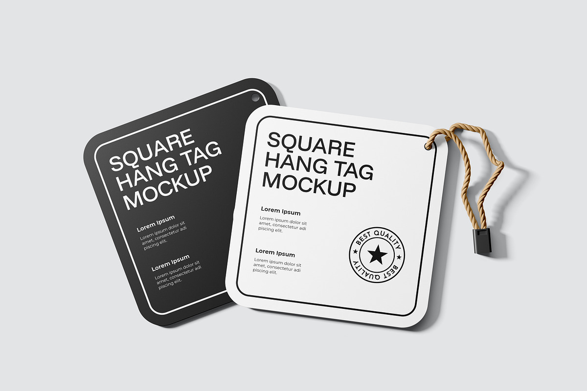 Square Hang Tag Mockup, an Advertising Mockup by Rizky Audymas (Photo 6 of 8)