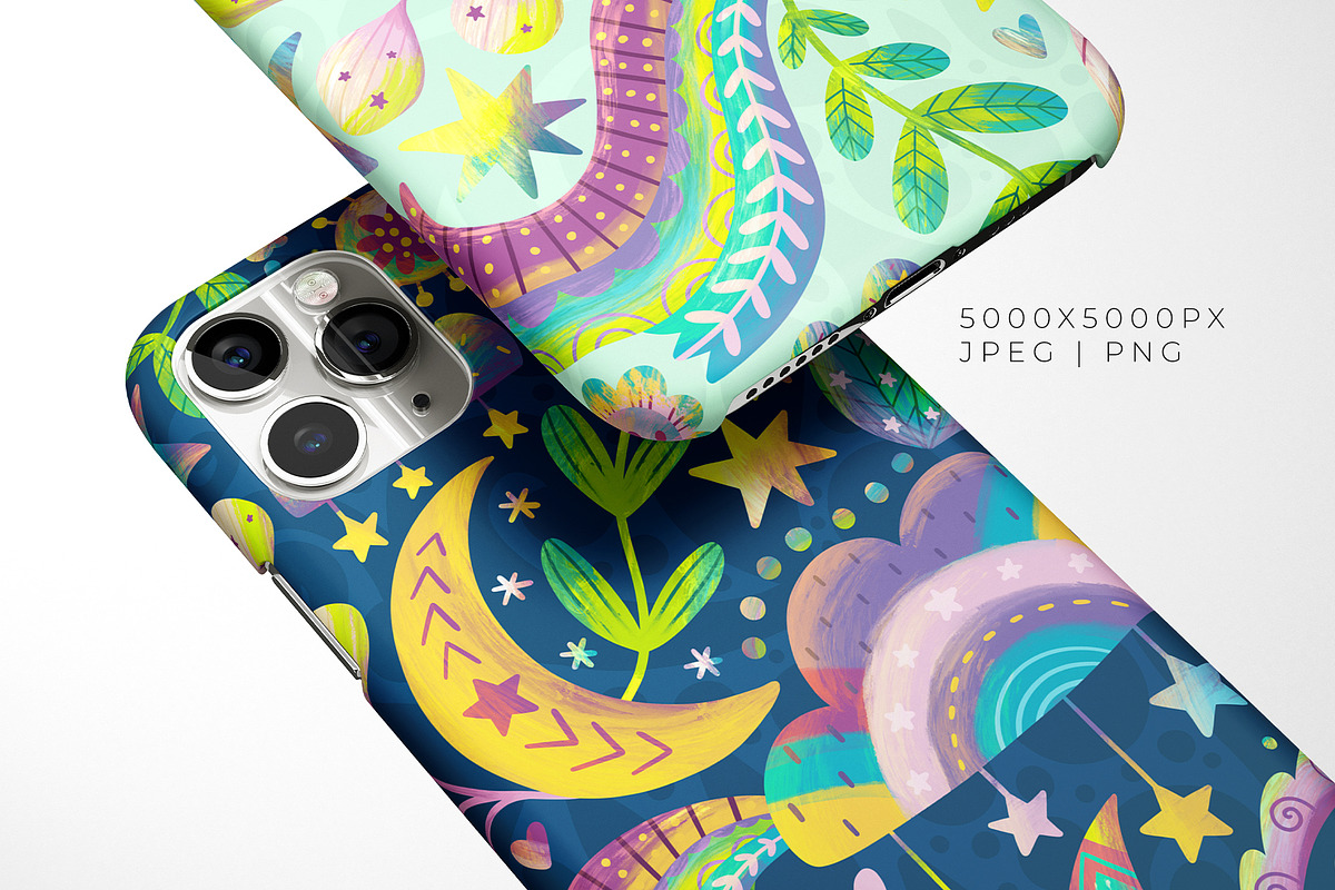 Floral Night - Kids Pattern, a Pattern Graphic by Velliniki (Photo 4 of 11)