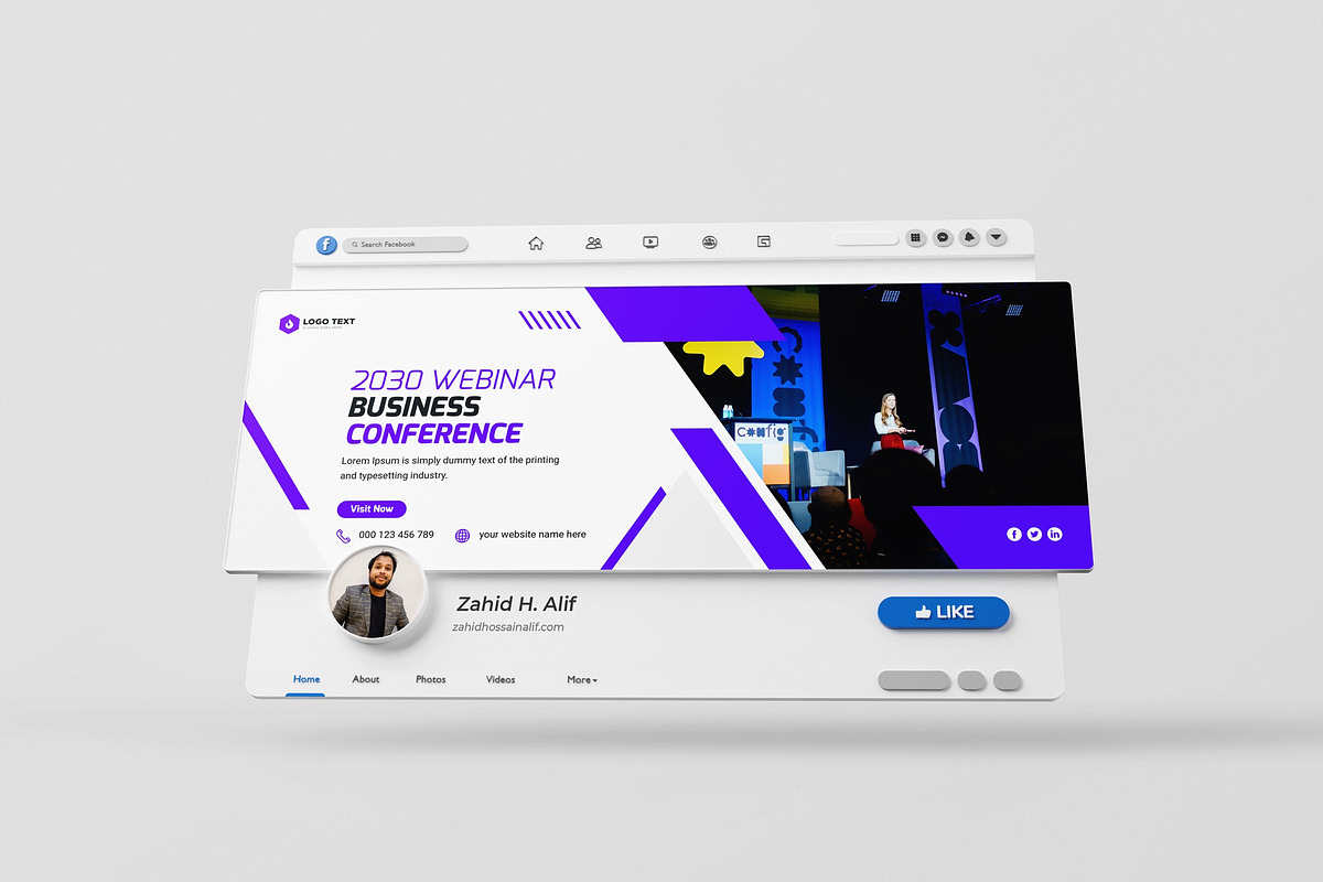 Webinar Facebook Cover Banner Design, a Social Media Template by zahidhossainalif (Photo 3 of 4)