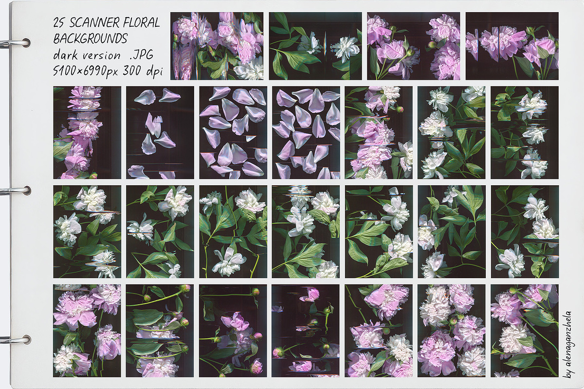 BLOOMSHIFT glitch floral backgrounds, a Background Graphic by alenaganzhela (Photo 8 of 8)