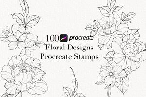 Procreate flower stamp, garden