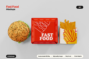 Fast Food Packaging Mockup Set, a Packaging Mockup by Mego-studio