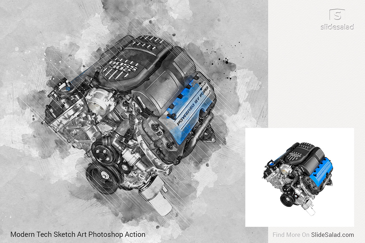 Tech Sketch Art Photoshop Action, an Action Add-On by SlideSalad (Photo 9 of 49)
