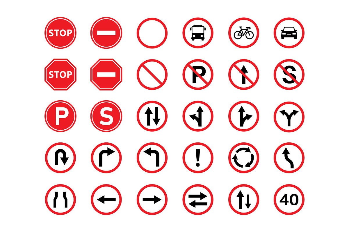 International Road and Traffic Signs, a Duotone Icon by Saba Vector