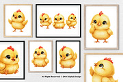 15 Bundle Watercolor Cute Chicks, an Animal Illustration by Morspective (Thumbnail 4 of 8)