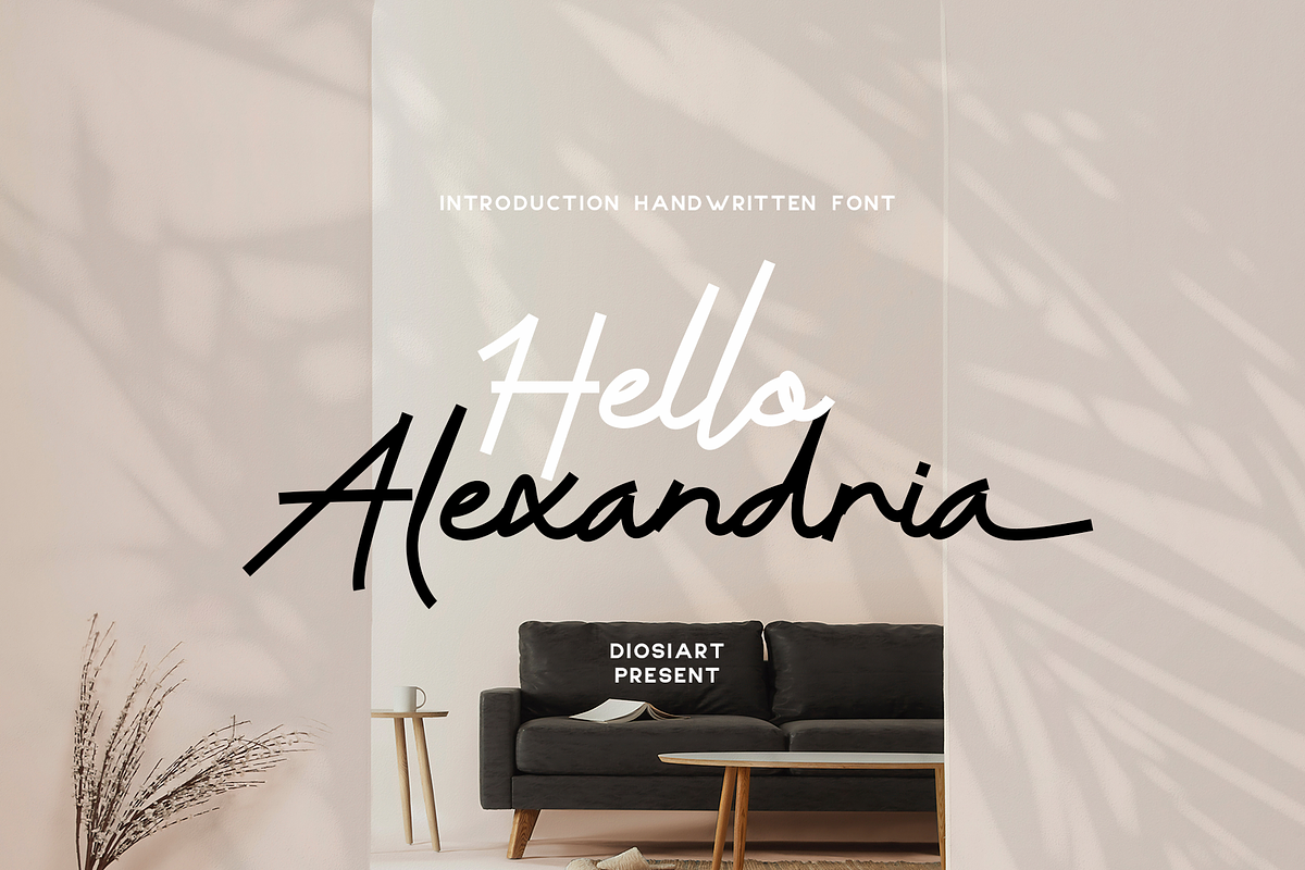 Hello Alexandria – Modern Handwritte, a Script Font by DiosiArt (Photo 1 of 11)