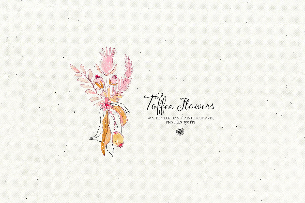 Watercolor Toffee Flowers, a Decorative Illustration by Webvilla Studio (Photo 6 of 6)