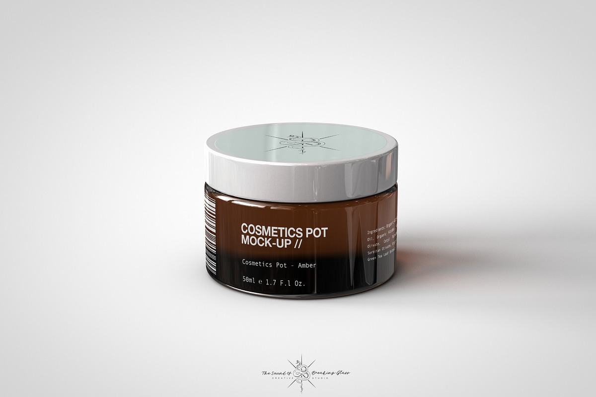 Amber Cosmetics Pot & Box Mock-Up, a Packaging Mockup by TSOBG (Photo 16 of 21)