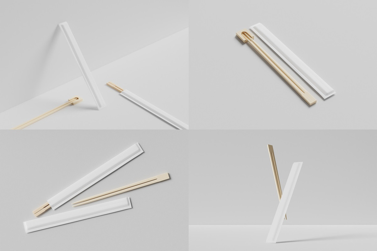 Chopsticks Paper Package Mockup, a Packaging Mockup by Momogi (Photo 6 of 6)