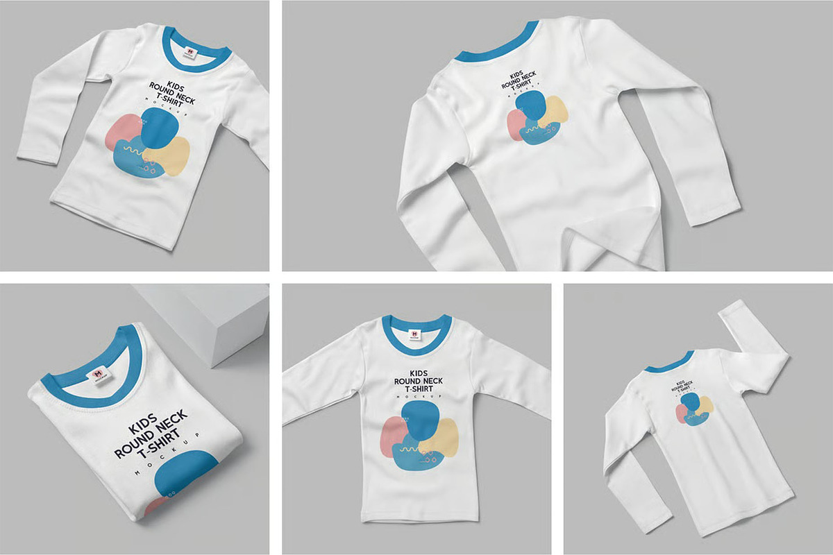 Kids Full Sleeve Tshirt Mockups, a Shirt Mockup by megostudi0 (Photo 1 of 7)