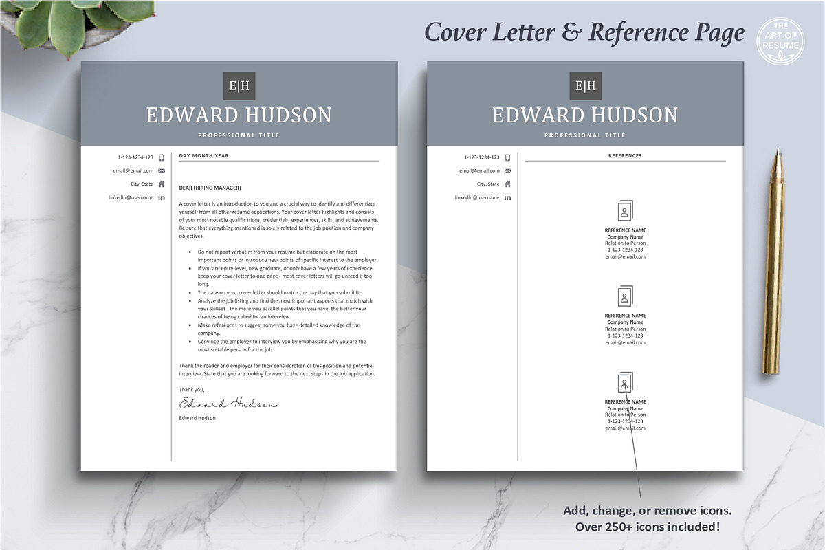 Executive Resume, CV Template, Cover, a Resume Template by The Art of Resume (Photo 6 of 8)