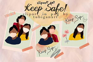 Keep Safe 13 clipart & 3 postcards