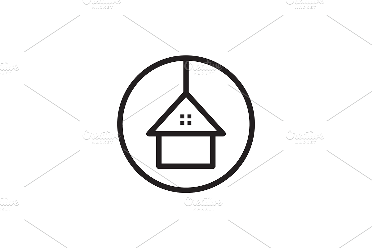 light house interior line logo, a Branding & Logo Template by devastd