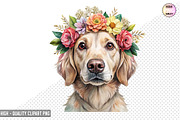 Dog Wearing Flower Crown Bundle, a Graphic by crative8112 (Thumbnail 4 of 8)