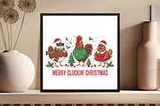 Merry Cluckin’ Christmas Chicken PNG, an Illustration by Black Bird Studio (Thumbnail 3 of 4)