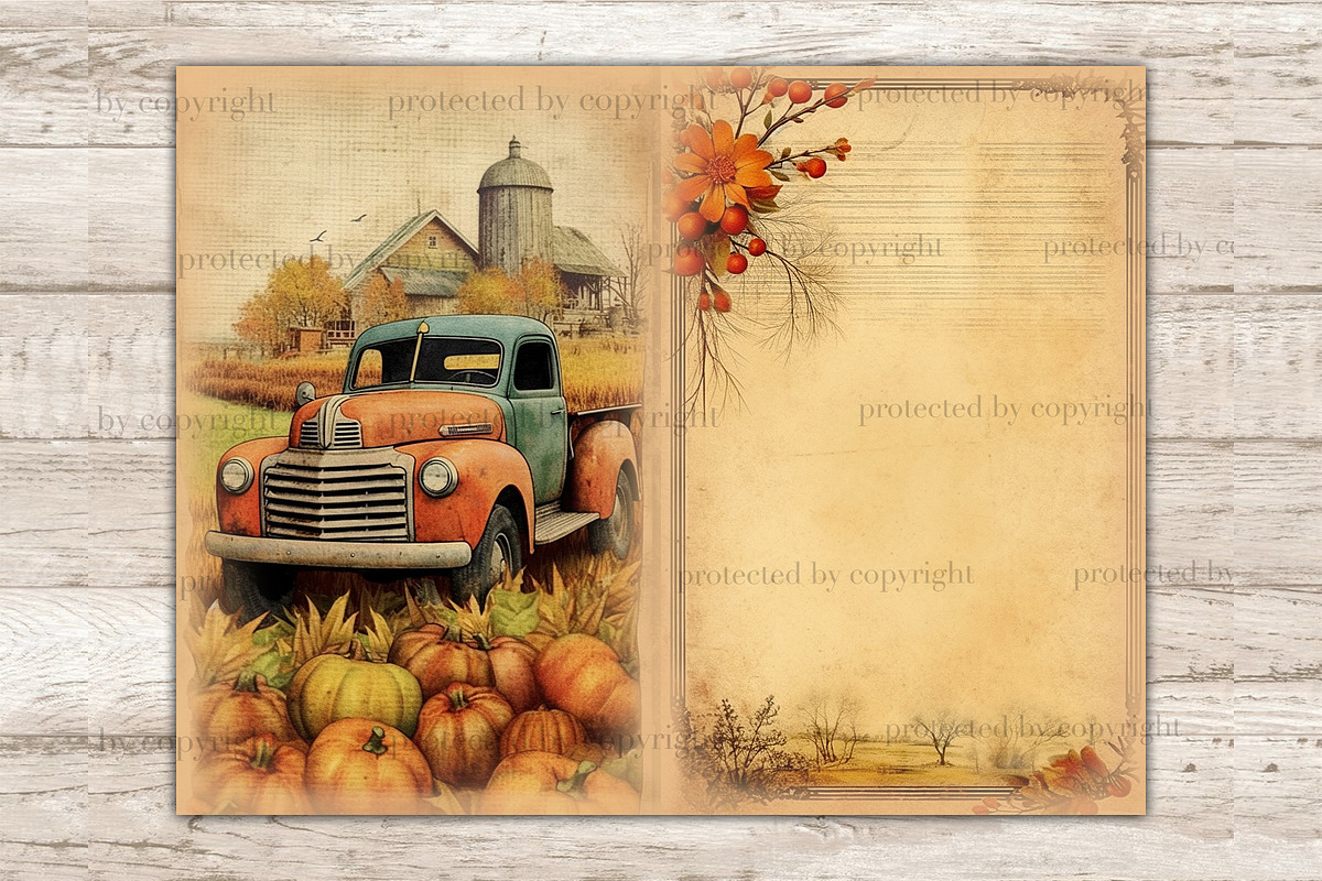 Autumn Junk Journal Pages, a Seasonal Illustration by GlamArtZhanna (Photo 8 of 9)