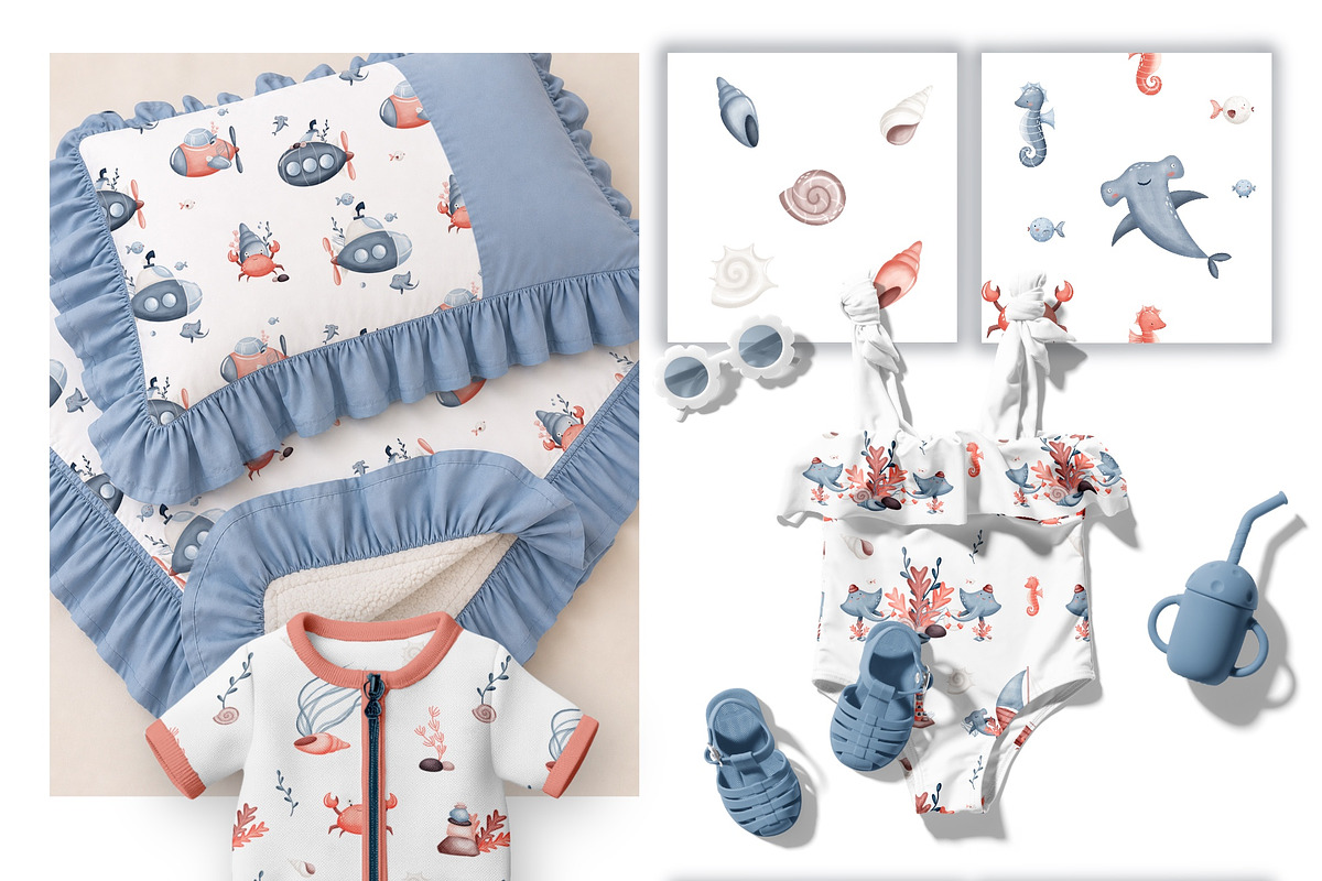 Sea Adventures. Baby collection, an Animal Illustration by Linerisyart (Photo 8 of 14)