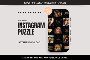 Black Instagram Puzzle Template