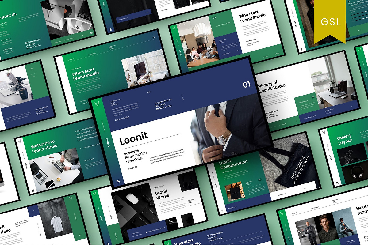 Leonit - Business Google Slide, a Presentation Template by Dens Creative Studio (Photo 1 of 6)
