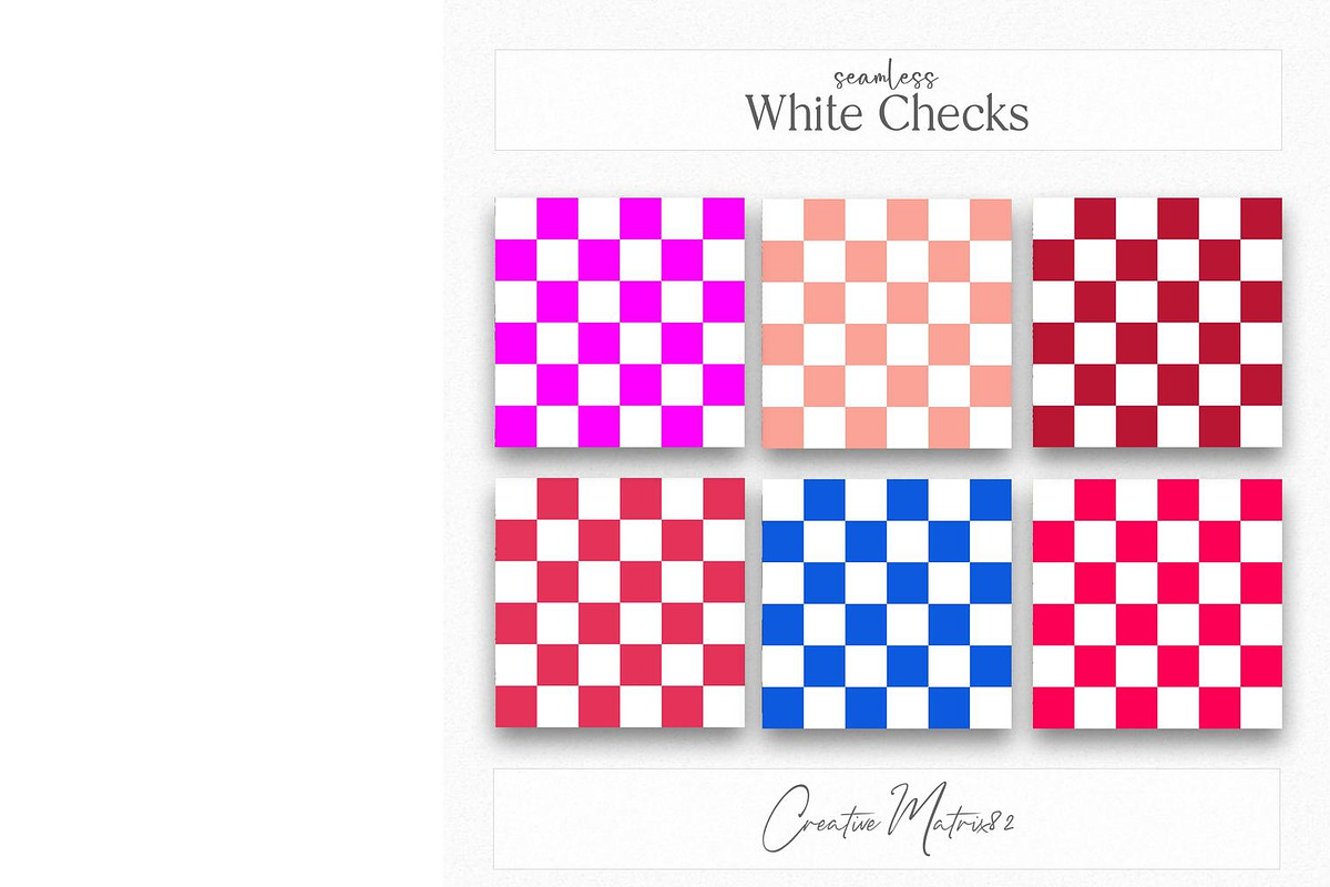 White Checkered Seamless Patterns, a Pattern Graphic by Creative Matrix82 (Photo 5 of 7)