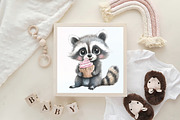 Quirky and Funny Raccoons Clipart, an Illustration by CraftArtStudio (Thumbnail 6 of 6)